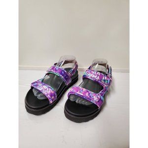 Schutz Dariana Plattform Sandals Tie Dye Purple Black size 8.5 SCHUTZ